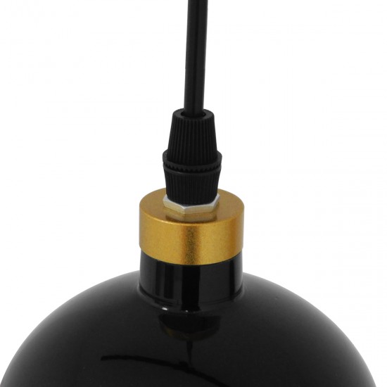 GLOBOSTAR® PALAZZO 01523 Μοντέρνο Κρεμαστό Φωτιστικό Οροφής με Ντουί 1 x E27 AC 220-240V IP20 - Μαύρο & Χρυσό - Μ14 x Π14 x Υ34cm GLOBOSTAR® PALAZZO 01523 Μοντέρνο Κρεμαστό Φωτιστικό Οροφής με Ντουί 1 x E27 AC 220-240V IP20 - Μαύρο & Χρυσό - Μ14 x Π14 x Υ34cm