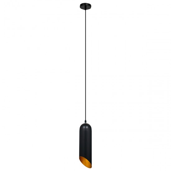 GLOBOSTAR® CARSON 01527 Μοντέρνο Κρεμαστό Φωτιστικό Οροφής με Ντουί 1 x E27 AC 220-240V IP20 - Μαύρο & Χρυσό - Μ10 x Π10 x Υ38cm GLOBOSTAR® CARSON 01527 Μοντέρνο Κρεμαστό Φωτιστικό Οροφής με Ντουί 1 x E27 AC 220-240V IP20 - Μαύρο & Χρυσό - Μ10 x Π10 x Υ38cm