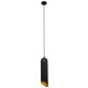 GLOBOSTAR® CARSON 01528 Μοντέρνο Κρεμαστό Φωτιστικό Οροφής με Ντουί 1 x E27 AC 220-240V IP20 - Μαύρο & Χρυσό - Μ12 x Π12 x Υ52cm
