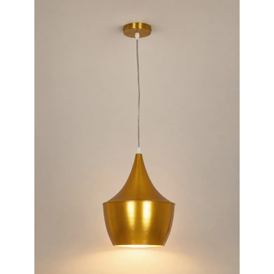 GLOBOSTAR® SHANGHAI 01544 Μοντέρνο Κρεμαστό Φωτιστικό Οροφής με Ντουί 1 x E27 AC 220-240V IP20 - Χρυσό Πλατίνα - Μ24 x Π24 x Υ30cm