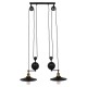 GLOBOSTAR® CARILO 01550 Vintage Κρεμαστό Φωτιστικό Οροφής με Ντουί 2 x E27 AC 220-240V IP20 - Μαύρο & Χρυσό - Μ72 x Π26 x Υ120cm