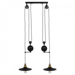 GLOBOSTAR® CARILO 01550 Vintage Κρεμαστό Φωτιστικό Οροφής με Ντουί 2 x E27 AC 220-240V IP20 - Μαύρο & Χρυσό - Μ72 x Π26 x Υ120cm GLOBOSTAR® CARILO 01550 Vintage Κρεμαστό Φωτιστικό Οροφής με Ντουί 2 x E27 AC 220-240V IP20 - Μαύρο & Χρυσό - Μ72 x Π26 x Υ120cm