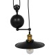 GLOBOSTAR® CARILO 01550 Vintage Κρεμαστό Φωτιστικό Οροφής με Ντουί 2 x E27 AC 220-240V IP20 - Μαύρο & Χρυσό - Μ72 x Π26 x Υ120cm