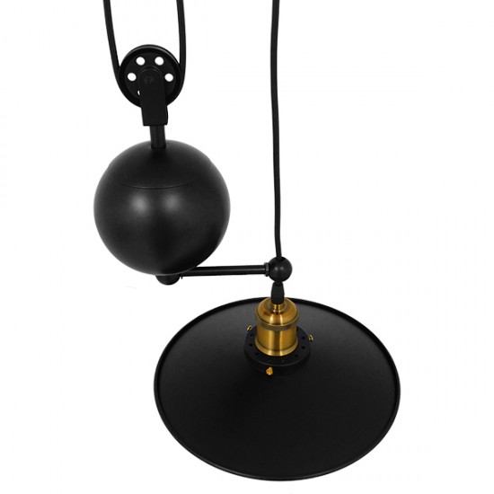 GLOBOSTAR® CARILO 01550 Vintage Κρεμαστό Φωτιστικό Οροφής με Ντουί 2 x E27 AC 220-240V IP20 - Μαύρο & Χρυσό - Μ72 x Π26 x Υ120cm