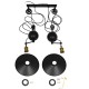 GLOBOSTAR® CARILO 01550 Vintage Κρεμαστό Φωτιστικό Οροφής με Ντουί 2 x E27 AC 220-240V IP20 - Μαύρο & Χρυσό - Μ72 x Π26 x Υ120cm