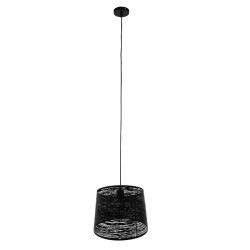GLOBOSTAR® ACCADEMIA 01556 Μοντέρνο Κρεμαστό Φωτιστικό Οροφής με Ντουί 1 x E27 AC 220-240V IP20 - Μαύρο - Μ35 x Π35 x Υ25cm