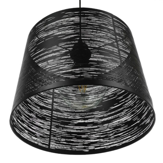 GLOBOSTAR® ACCADEMIA 01556 Μοντέρνο Κρεμαστό Φωτιστικό Οροφής με Ντουί 1 x E27 AC 220-240V IP20 - Μαύρο - Μ35 x Π35 x Υ25cm