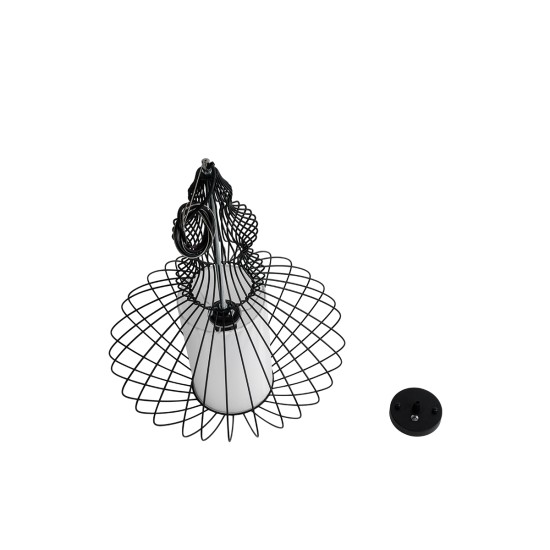 GLOBOSTAR® LILY 01558 Vintage Κρεμαστό Φωτιστικό Οροφής με Ντουί 1 x E27 AC 220-240V IP20 - Μαύρο & Λευκό - Μ43 x Π43 x Υ55cm GLOBOSTAR® LILY 01558 Vintage Κρεμαστό Φωτιστικό Οροφής με Ντουί 1 x E27 AC 220-240V IP20 - Μαύρο & Λευκό - Μ43 x Π43 x Υ55cm