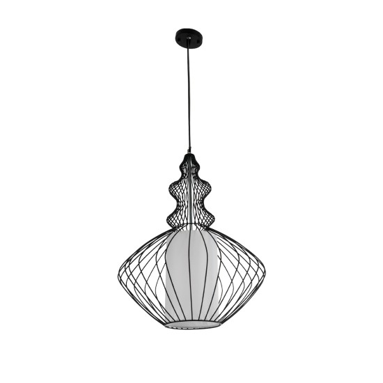 GLOBOSTAR® LILY 01558 Vintage Κρεμαστό Φωτιστικό Οροφής με Ντουί 1 x E27 AC 220-240V IP20 - Μαύρο & Λευκό - Μ43 x Π43 x Υ55cm GLOBOSTAR® LILY 01558 Vintage Κρεμαστό Φωτιστικό Οροφής με Ντουί 1 x E27 AC 220-240V IP20 - Μαύρο & Λευκό - Μ43 x Π43 x Υ55cm