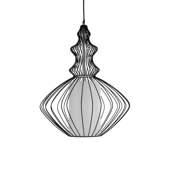 GLOBOSTAR® LILY 01558 Vintage Κρεμαστό Φωτιστικό Οροφής με Ντουί 1 x E27 AC 220-240V IP20 - Μαύρο & Λευκό - Μ43 x Π43 x Υ55cm GLOBOSTAR® LILY 01558 Vintage Κρεμαστό Φωτιστικό Οροφής με Ντουί 1 x E27 AC 220-240V IP20 - Μαύρο & Λευκό - Μ43 x Π43 x Υ55cm