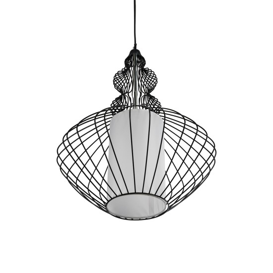 GLOBOSTAR® LILY 01558 Vintage Κρεμαστό Φωτιστικό Οροφής με Ντουί 1 x E27 AC 220-240V IP20 - Μαύρο & Λευκό - Μ43 x Π43 x Υ55cm GLOBOSTAR® LILY 01558 Vintage Κρεμαστό Φωτιστικό Οροφής με Ντουί 1 x E27 AC 220-240V IP20 - Μαύρο & Λευκό - Μ43 x Π43 x Υ55cm