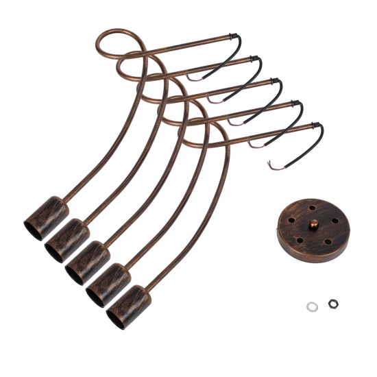 GLOBOSTAR® PAULELI 01564 Μοντέρνο Φωτιστικό Οροφής με Ντουί 5 x E27 AC 220-240V IP20 - Χάλκινο - Μ80 x Π80 x Υ40cm