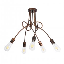 GLOBOSTAR® PAULELI 01564 Μοντέρνο Φωτιστικό Οροφής με Ντουί 5 x E27 AC 220-240V IP20 - Χάλκινο - Μ80 x Π80 x Υ40cm GLOBOSTAR® PAULELI 01564 Μοντέρνο Φωτιστικό Οροφής με Ντουί 5 x E27 AC 220-240V IP20 - Χάλκινο - Μ80 x Π80 x Υ40cm