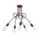 GLOBOSTAR® PAULELI 01564 Μοντέρνο Φωτιστικό Οροφής με Ντουί 5 x E27 AC 220-240V IP20 - Χάλκινο - Μ80 x Π80 x Υ40cm