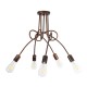 GLOBOSTAR® PAULELI 01564 Μοντέρνο Φωτιστικό Οροφής με Ντουί 5 x E27 AC 220-240V IP20 - Χάλκινο - Μ80 x Π80 x Υ40cm