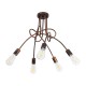 GLOBOSTAR® PAULELI 01564 Μοντέρνο Φωτιστικό Οροφής με Ντουί 5 x E27 AC 220-240V IP20 - Χάλκινο - Μ80 x Π80 x Υ40cm