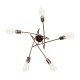 GLOBOSTAR® PAULELI 01564 Μοντέρνο Φωτιστικό Οροφής με Ντουί 5 x E27 AC 220-240V IP20 - Χάλκινο - Μ80 x Π80 x Υ40cm