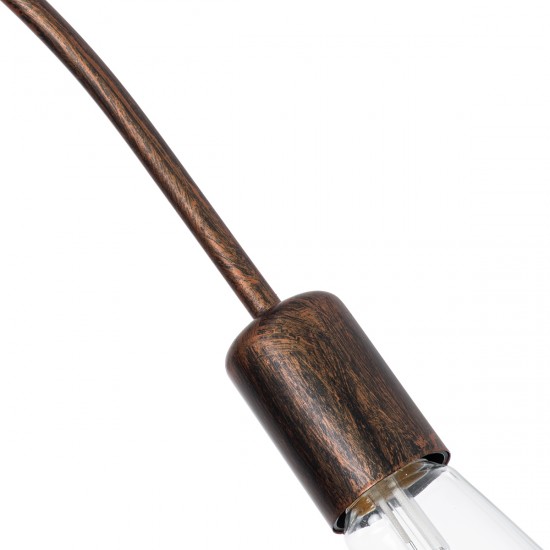 GLOBOSTAR® PAULELI 01564 Μοντέρνο Φωτιστικό Οροφής με Ντουί 5 x E27 AC 220-240V IP20 - Χάλκινο - Μ80 x Π80 x Υ40cm