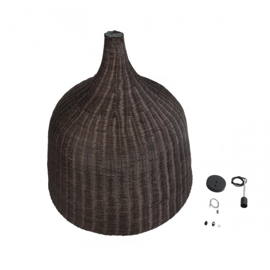 GLOBOSTAR® BAHAMAS 01569 Boho Κρεμαστό Φωτιστικό Οροφής με Ντουί 1 x E27 AC 220-240V IP20 - Καφέ - Μ90 x Π90 x Y90cm