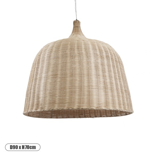 GLOBOSTAR® BAHAMAS 01570 Boho Κρεμαστό Φωτιστικό Οροφής με Ντουί 1 x E27 AC 220-240V IP20 - Μπεζ - Μ90 x Π90 x Y70cm