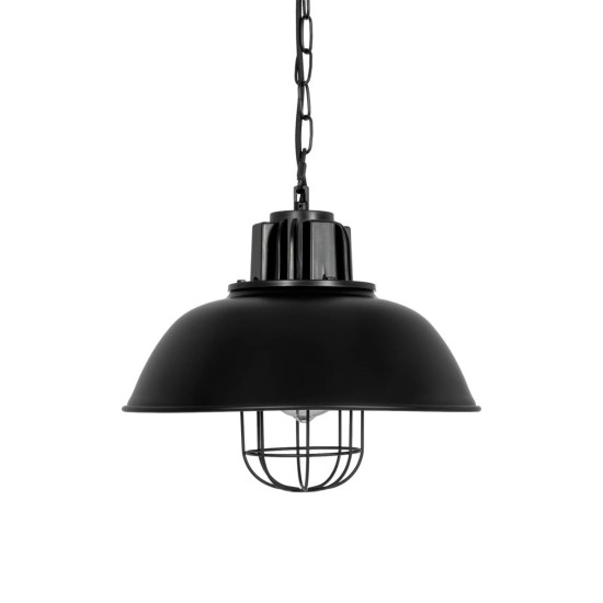 GLOBOSTAR® HARROW 01571 Vintage Κρεμαστό Φωτιστικό Οροφής με Ντουί 1 x E27 AC 220-240V IP20 - Μαύρο - Μ33 x Π33 x Υ28cm