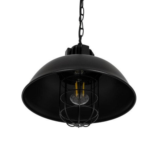 GLOBOSTAR® HARROW 01571 Vintage Κρεμαστό Φωτιστικό Οροφής με Ντουί 1 x E27 AC 220-240V IP20 - Μαύρο - Μ33 x Π33 x Υ28cm