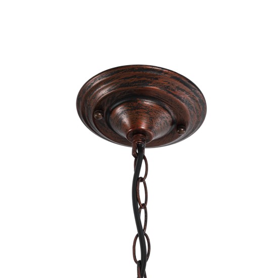 GLOBOSTAR® HARROW 01572 Vintage Κρεμαστό Φωτιστικό Οροφής με Ντουί 1 x E27 AC 220-240V IP20 - Χάλκινο - Μ33 x Π33 x Υ26cm