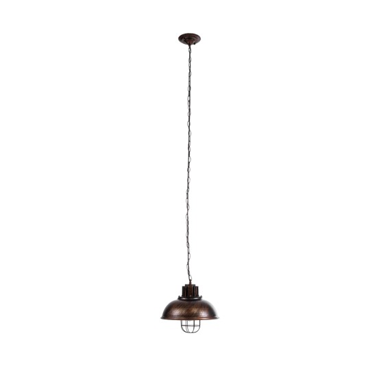 GLOBOSTAR® HARROW 01572 Vintage Κρεμαστό Φωτιστικό Οροφής με Ντουί 1 x E27 AC 220-240V IP20 - Χάλκινο - Μ33 x Π33 x Υ26cm