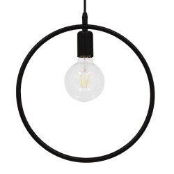 GLOBOSTAR® OMICRON 01578 Μοντέρνο Κρεμαστό Φωτιστικό Οροφής με Ντουί 1 x E27 AC 220-240V IP20 - Μαύρο - Μ33 x Π4 x Υ33cm