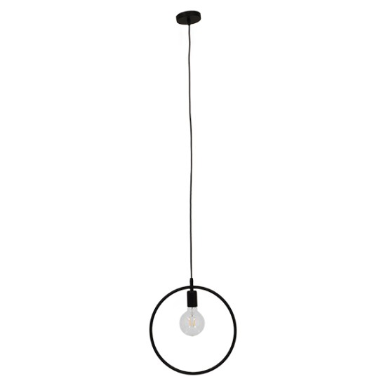 GLOBOSTAR® OMICRON 01578 Μοντέρνο Κρεμαστό Φωτιστικό Οροφής με Ντουί 1 x E27 AC 220-240V IP20 - Μαύρο - Μ33 x Π4 x Υ33cm