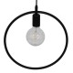GLOBOSTAR® OMICRON 01578 Μοντέρνο Κρεμαστό Φωτιστικό Οροφής με Ντουί 1 x E27 AC 220-240V IP20 - Μαύρο - Μ33 x Π4 x Υ33cm