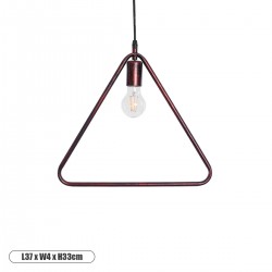 GLOBOSTAR® DELTA 01581 Μοντέρνο Κρεμαστό Φωτιστικό Οροφής με Ντουί 1 x E27 AC 220-240V IP20 - Χάλκινο - Μ37 x Π4 x Υ33cm