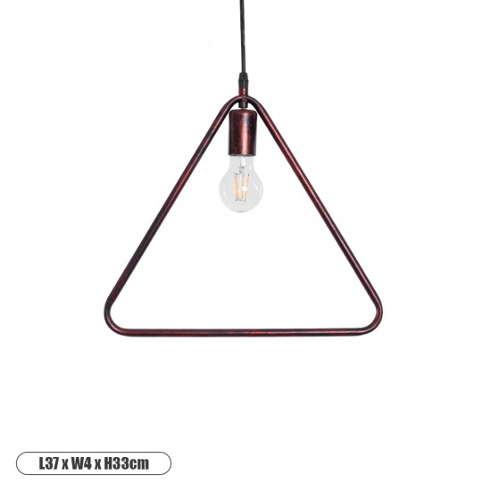 GLOBOSTAR® DELTA 01581 Μοντέρνο Κρεμαστό Φωτιστικό Οροφής με Ντουί 1 x E27 AC 220-240V IP20 - Χάλκινο - Μ37 x Π4 x Υ33cm