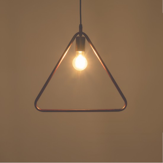 GLOBOSTAR® DELTA 01581 Μοντέρνο Κρεμαστό Φωτιστικό Οροφής με Ντουί 1 x E27 AC 220-240V IP20 - Χάλκινο - Μ37 x Π4 x Υ33cm