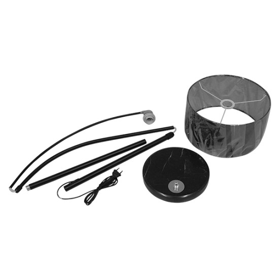 GLOBOSTAR® IMPERIAL 01587 Μοντέρνο Επιδαπέδιο Φωτιστικό με Ντουί 1 x E27 AC 220-240V IP20 - Μαύρο - Μ100 x Π34 x Υ187cm