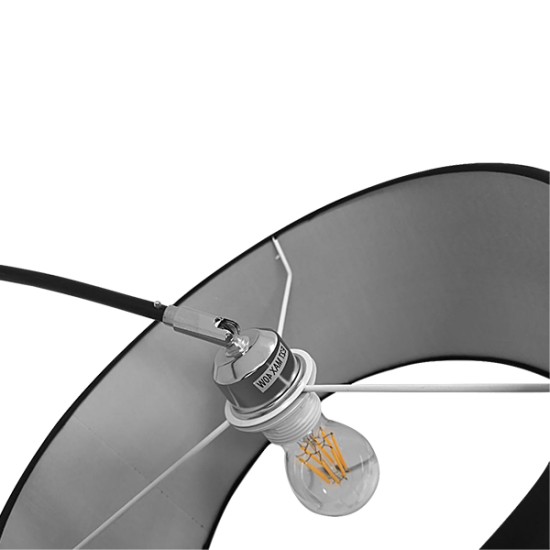 GLOBOSTAR® IMPERIAL 01587 Μοντέρνο Επιδαπέδιο Φωτιστικό με Ντουί 1 x E27 AC 220-240V IP20 - Μαύρο - Μ100 x Π34 x Υ187cm