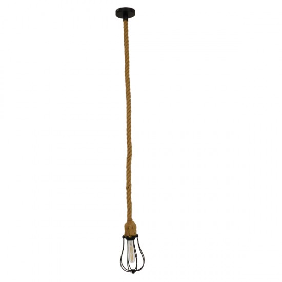 GLOBOSTAR® CAMBER 01594 Vintage Κρεμαστό Φωτιστικό Οροφής με Ντουί 1 x E27 AC 220-240V IP20 - Μαύρο & Μπεζ - Μ11 x Π11 x Υ25cm GLOBOSTAR® CAMBER 01594 Vintage Κρεμαστό Φωτιστικό Οροφής με Ντουί 1 x E27 AC 220-240V IP20 - Μαύρο & Μπεζ - Μ11 x Π11 x Υ25cm