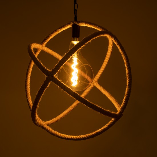 GLOBOSTAR® BELLE 01597 Vintage Κρεμαστό Φωτιστικό Οροφής με Ντουί 1 x E27 AC 220-240V IP20 - Μπεζ - Μ56 x Π56 x Y58cm GLOBOSTAR® BELLE 01597 Vintage Κρεμαστό Φωτιστικό Οροφής με Ντουί 1 x E27 AC 220-240V IP20 - Μπεζ - Μ56 x Π56 x Y58cm