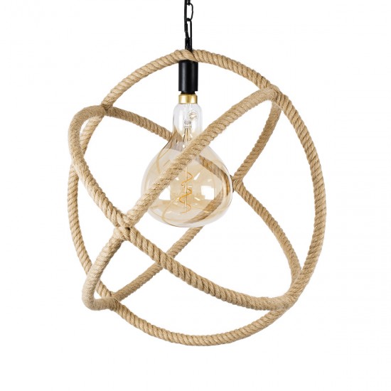 GLOBOSTAR® BELLE 01597 Vintage Κρεμαστό Φωτιστικό Οροφής με Ντουί 1 x E27 AC 220-240V IP20 - Μπεζ - Μ56 x Π56 x Y58cm GLOBOSTAR® BELLE 01597 Vintage Κρεμαστό Φωτιστικό Οροφής με Ντουί 1 x E27 AC 220-240V IP20 - Μπεζ - Μ56 x Π56 x Y58cm