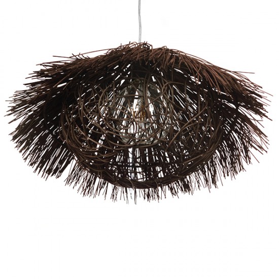 GLOBOSTAR® CHEOPE 01600 Boho Κρεμαστό Φωτιστικό Οροφής με Ντουί 1 x E27 AC 220-240V IP20 - Καφέ - Μ50 x Π50 x Y30cm