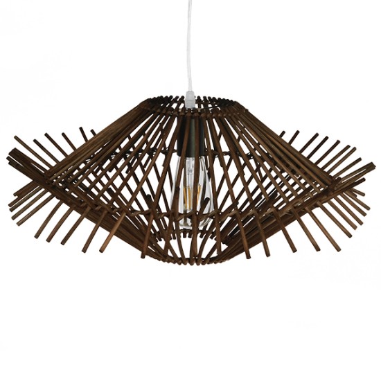 GLOBOSTAR® SASSO 01602 Boho Κρεμαστό Φωτιστικό Οροφής με Ντουί 1 x E27 AC 220-240V IP20 - Καφέ - Μ50 x Π50 x Y23cm GLOBOSTAR® SASSO 01602 Boho Κρεμαστό Φωτιστικό Οροφής με Ντουί 1 x E27 AC 220-240V IP20 - Καφέ - Μ50 x Π50 x Y23cm