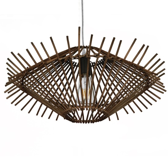 GLOBOSTAR® SASSO 01602 Boho Κρεμαστό Φωτιστικό Οροφής με Ντουί 1 x E27 AC 220-240V IP20 - Καφέ - Μ50 x Π50 x Y23cm GLOBOSTAR® SASSO 01602 Boho Κρεμαστό Φωτιστικό Οροφής με Ντουί 1 x E27 AC 220-240V IP20 - Καφέ - Μ50 x Π50 x Y23cm