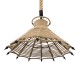 GLOBOSTAR® OZERO 01603 Boho Κρεμαστό Φωτιστικό Οροφής με Ντουί 1 x E27 AC 220-240V IP20 - Μπεζ & Μαύρο - Μ41 x Π41 x Y28cm