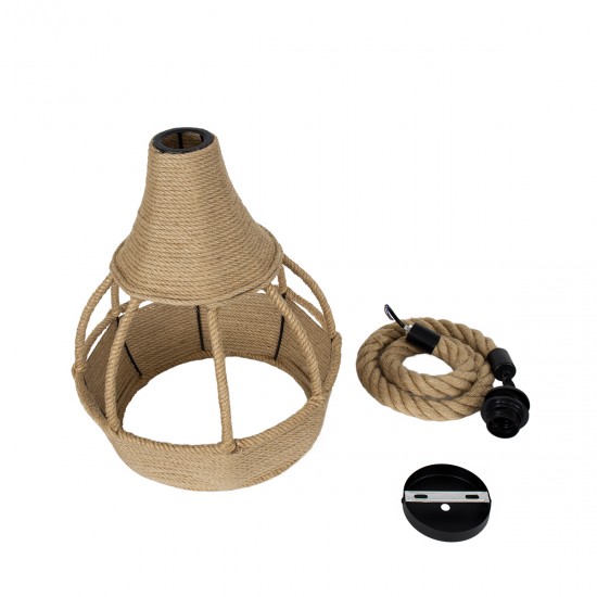 GLOBOSTAR® KUBRIC 01605 Boho Κρεμαστό Φωτιστικό Οροφής με Ντουί 1 x E27 AC 220-240V IP20 - Μπεζ - Μ30 x Π30 x Y40cm GLOBOSTAR® KUBRIC 01605 Boho Κρεμαστό Φωτιστικό Οροφής με Ντουί 1 x E27 AC 220-240V IP20 - Μπεζ - Μ30 x Π30 x Y40cm