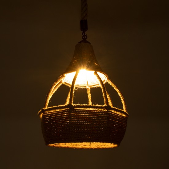GLOBOSTAR® KUBRIC 01605 Boho Κρεμαστό Φωτιστικό Οροφής με Ντουί 1 x E27 AC 220-240V IP20 - Μπεζ - Μ30 x Π30 x Y40cm GLOBOSTAR® KUBRIC 01605 Boho Κρεμαστό Φωτιστικό Οροφής με Ντουί 1 x E27 AC 220-240V IP20 - Μπεζ - Μ30 x Π30 x Y40cm