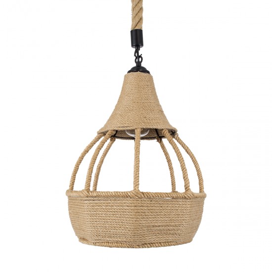 GLOBOSTAR® KUBRIC 01605 Boho Κρεμαστό Φωτιστικό Οροφής με Ντουί 1 x E27 AC 220-240V IP20 - Μπεζ - Μ30 x Π30 x Y40cm GLOBOSTAR® KUBRIC 01605 Boho Κρεμαστό Φωτιστικό Οροφής με Ντουί 1 x E27 AC 220-240V IP20 - Μπεζ - Μ30 x Π30 x Y40cm