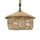 GLOBOSTAR® SPIRIT 01607 Boho Κρεμαστό Φωτιστικό Οροφής με Ντουί 1 x E27 AC 220-240V IP20 - Μπεζ - Μ35 x Π35 x Y30cm