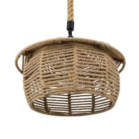 GLOBOSTAR® SPIRIT 01607 Boho Κρεμαστό Φωτιστικό Οροφής με Ντουί 1 x E27 AC 220-240V IP20 - Μπεζ - Μ35 x Π35 x Y30cm
