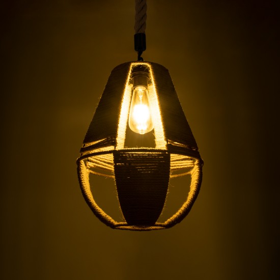 GLOBOSTAR® POLIA 01608 Boho Κρεμαστό Φωτιστικό Οροφής με Ντουί 1 x E27 AC 220-240V IP20 - Μπεζ - Μ30 x Π30 x Y42cm GLOBOSTAR® POLIA 01608 Boho Κρεμαστό Φωτιστικό Οροφής με Ντουί 1 x E27 AC 220-240V IP20 - Μπεζ - Μ30 x Π30 x Y42cm