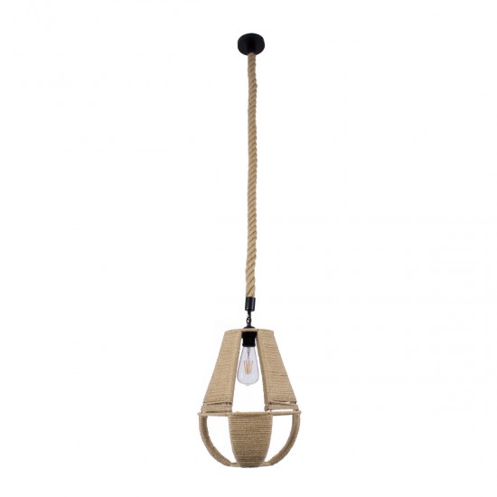 GLOBOSTAR® POLIA 01608 Boho Κρεμαστό Φωτιστικό Οροφής με Ντουί 1 x E27 AC 220-240V IP20 - Μπεζ - Μ30 x Π30 x Y42cm GLOBOSTAR® POLIA 01608 Boho Κρεμαστό Φωτιστικό Οροφής με Ντουί 1 x E27 AC 220-240V IP20 - Μπεζ - Μ30 x Π30 x Y42cm